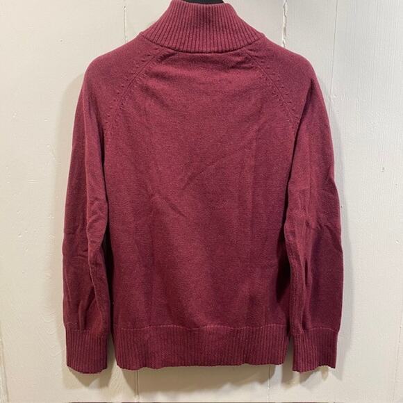 The North Face Tekware Bordeaux Wool Blend Mock Neck Sweater Womens XL Logo Warm - Picture 4 of 10